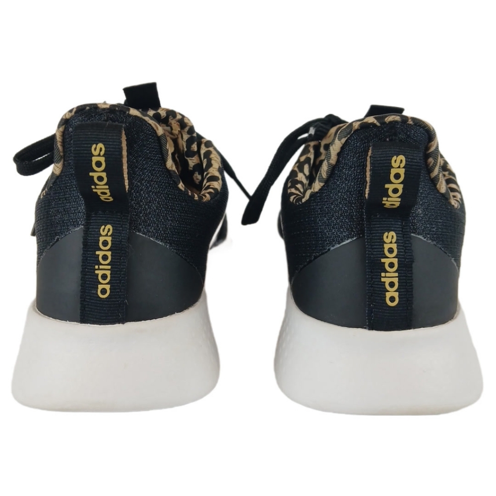 Adidas 7.5 Black White Cheetah Sneakers Trim Running Cloudfoam Super Puremotion - Picture 15 of 15